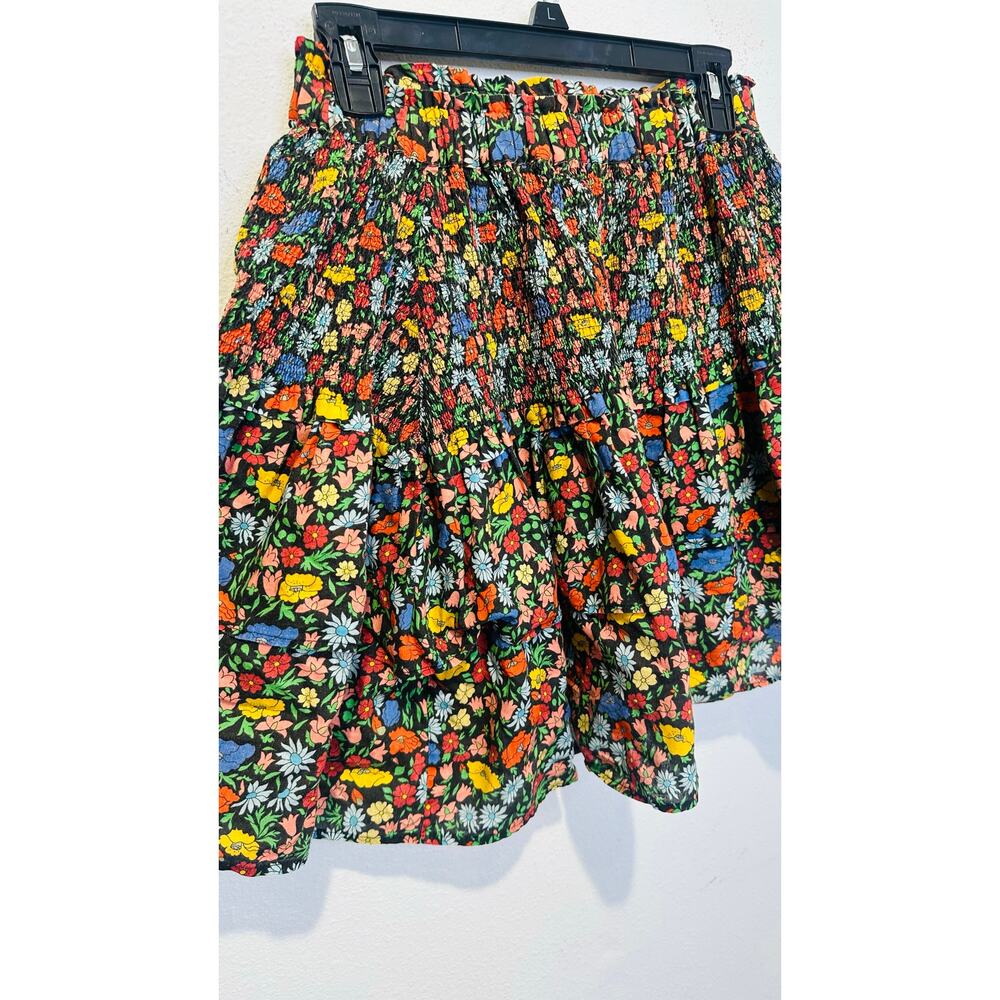 PERSEVERANCE Multicolor Floral Print Blooms Smocked Midi Skirt size 16 US 12 - Picture 6 of 12